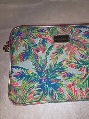 Lilly Pulitzer Preppy Tropical Palm Leaf 13 Inch Laptop Tech Sleeve